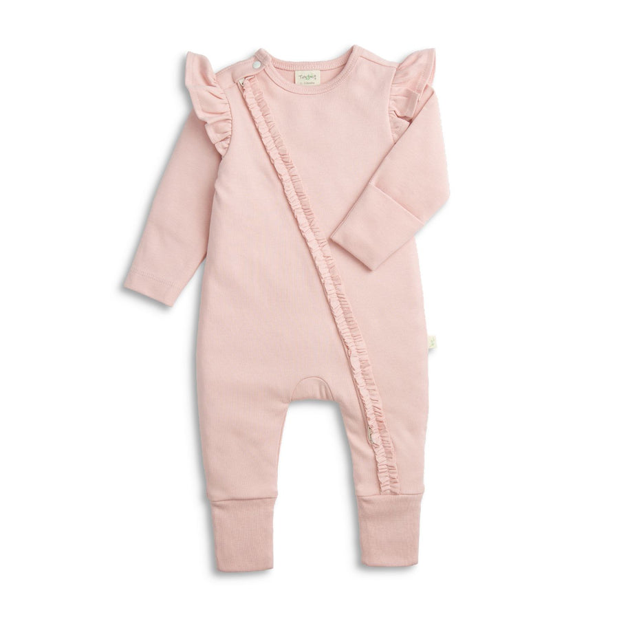Frill Long Sleeve Zipsuit - Lotus