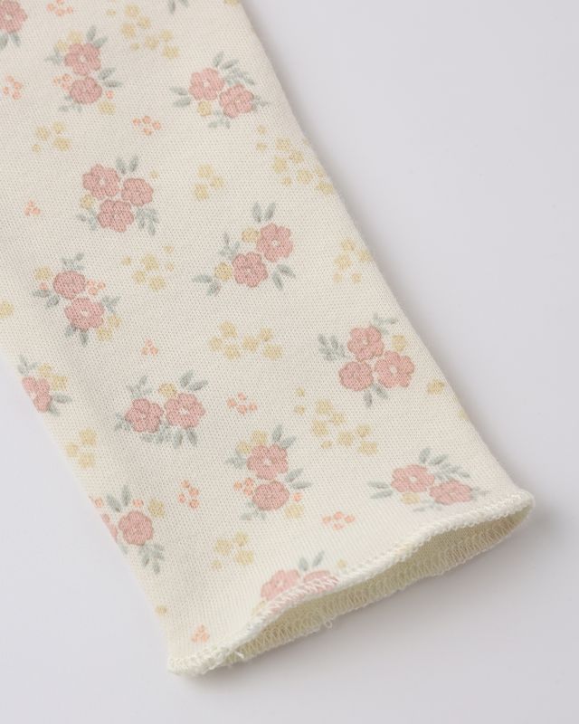 Wrap Top + Footed Pant Set - Flower Field