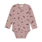 Long Sleeve Ribbed Bodysuit - Fawn Flower