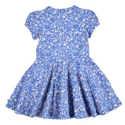 Primrose Puff Short Sleeve Swing Dress - Azure Blue/Nectar/Tofu
