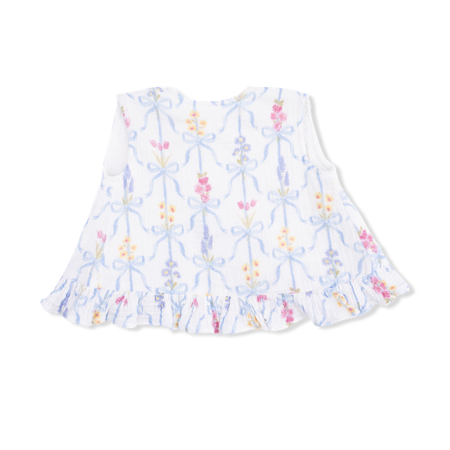 Ruffle Back Top & Bloomer - Ribbon Bouquets