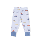 Short Sleeve Bamboo Loungewear Set - Construction Vehicles