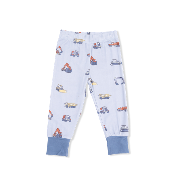 Short Sleeve Bamboo Loungewear Set - Construction Vehicles