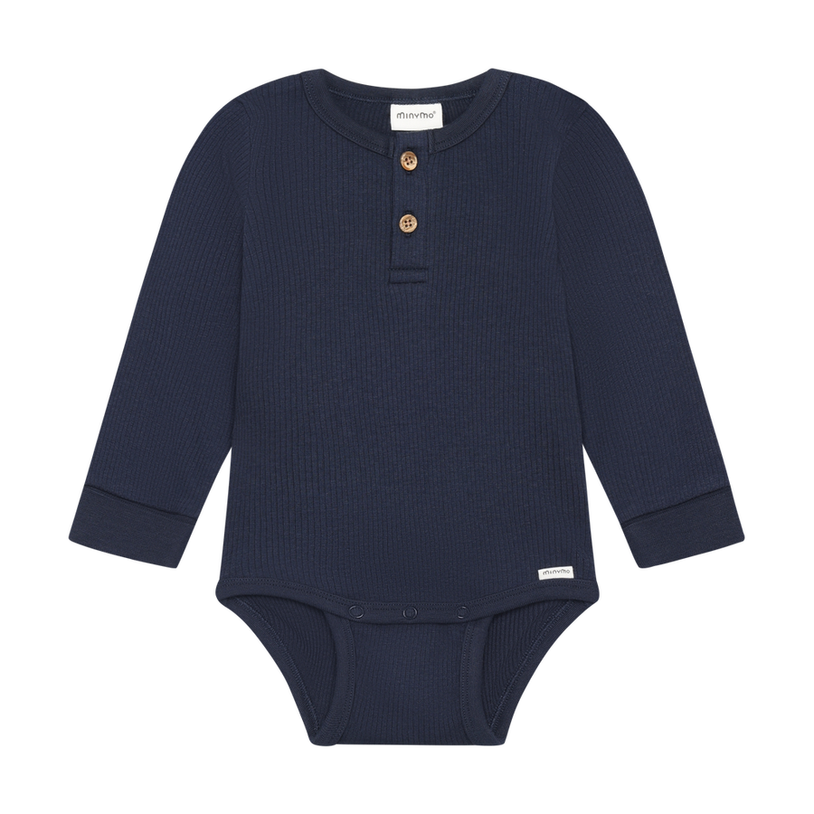 Long Sleeve Ribbed Bodysuit - Dark Sapphire