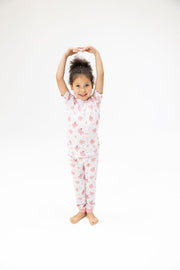 Short Sleeve Bamboo Loungewear Set - Ribbon Ballerinas