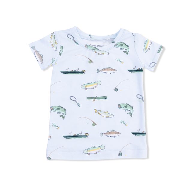Short Sleeve Bamboo Loungewear Set - Fishing