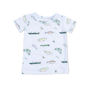 Short Sleeve Bamboo Loungewear Set - Fishing