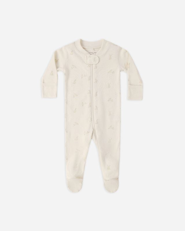 Zip Long Sleeve Footie - Bunnies