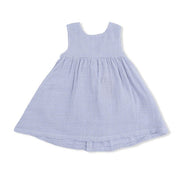 Dress with Bow and Bloomer - Micro Gingham Blue Blizzard