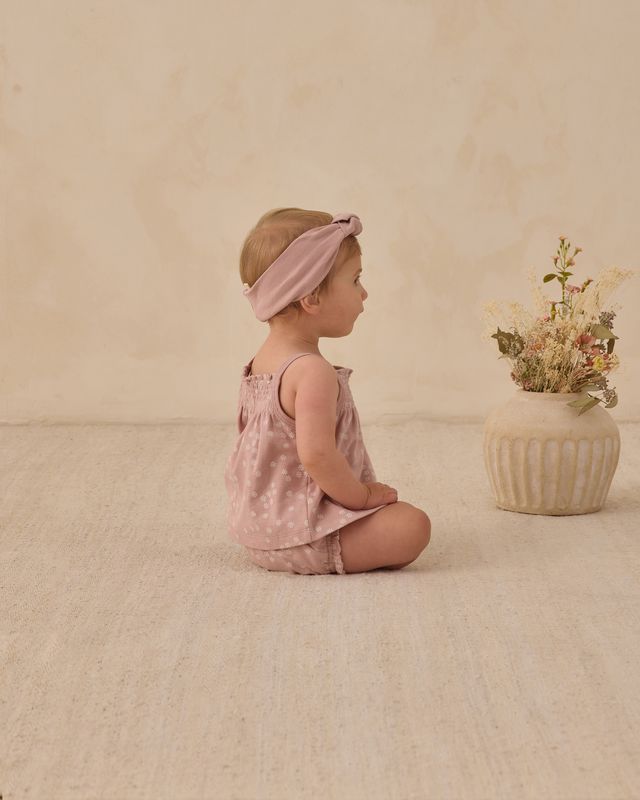 Smocked Tank and Bloomer Set - Mauve Daisy