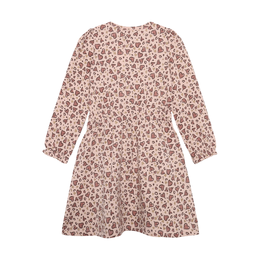 Long Sleeve Heart Dress - Cameo Rose
