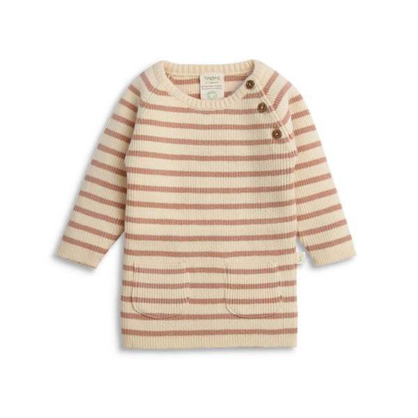 Organic Knitted Tunic - Clay Stripes
