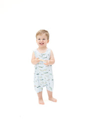 Sleeveless Shortie Romper - Fishing