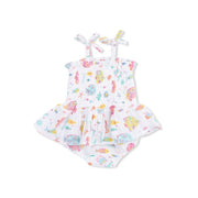 Smocked Bubble with Skirt - Sunny Coral Reef Fish