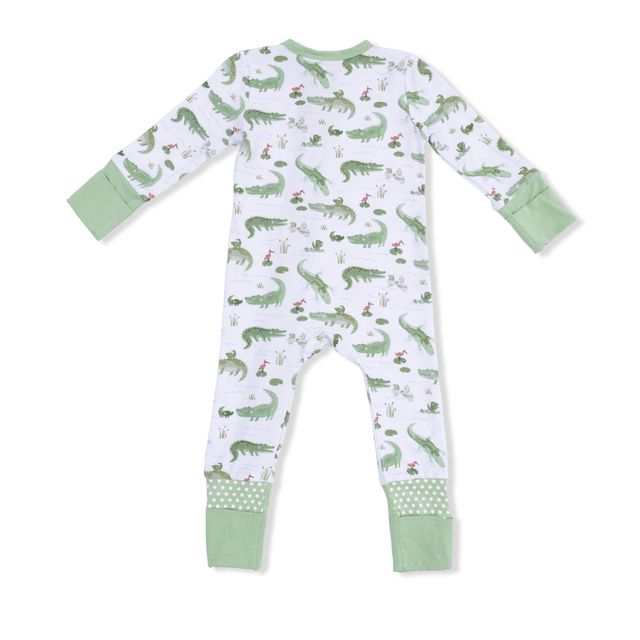Bamboo Zipper Romper - Crayon Alligators