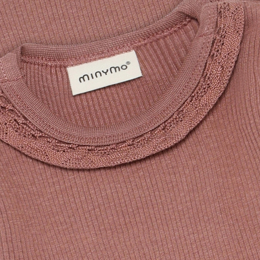 Long Sleeve Ribbed Bodysuit - Burlwood