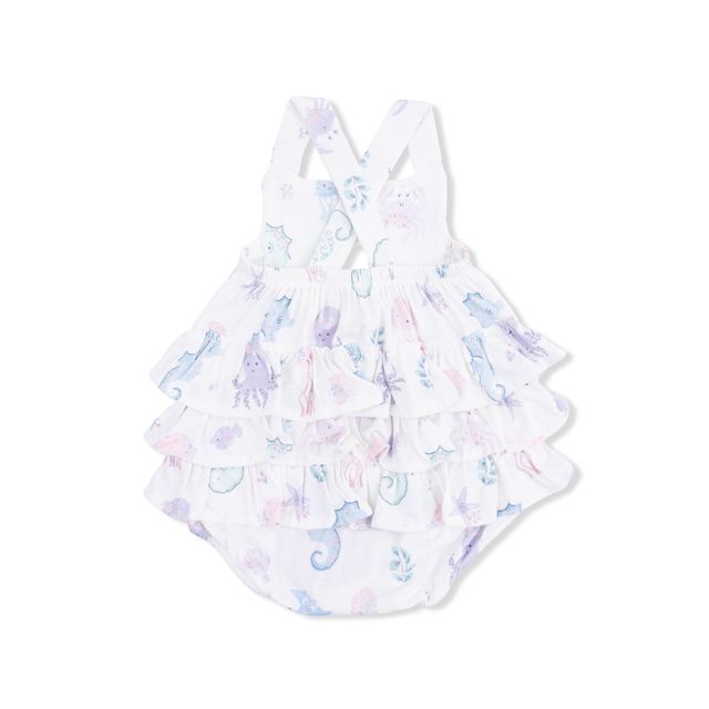 Ruffle Sunsuit - Floral Sea Creatures