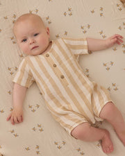 Short Sleeve Woven Romper - Summer Stripe