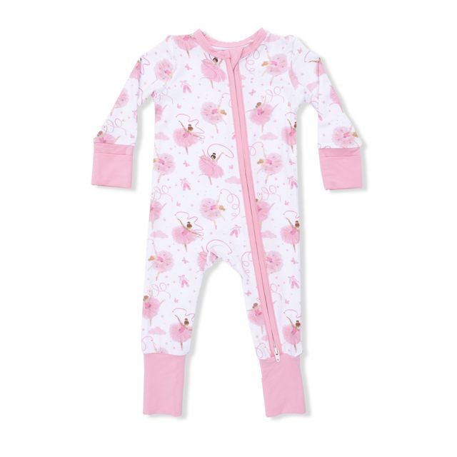 Bamboo Zipper Romper - Ribbon Ballerinas