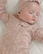 Zip Long Sleeve Sleeper - Mauve Daisy