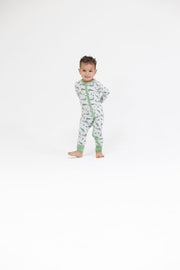 Bamboo Zipper Romper - Crayon Alligators