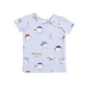 Short Sleeve Bamboo Loungewear Set - Baseballs Playing Baseball