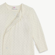 Modal Magnetic Gown & Hat - Cream Pin Dot