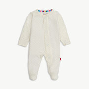 Modal Magnetic Footie - Cream Pin Dots
