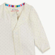 Modal Magnetic Footie - Cream Pin Dots