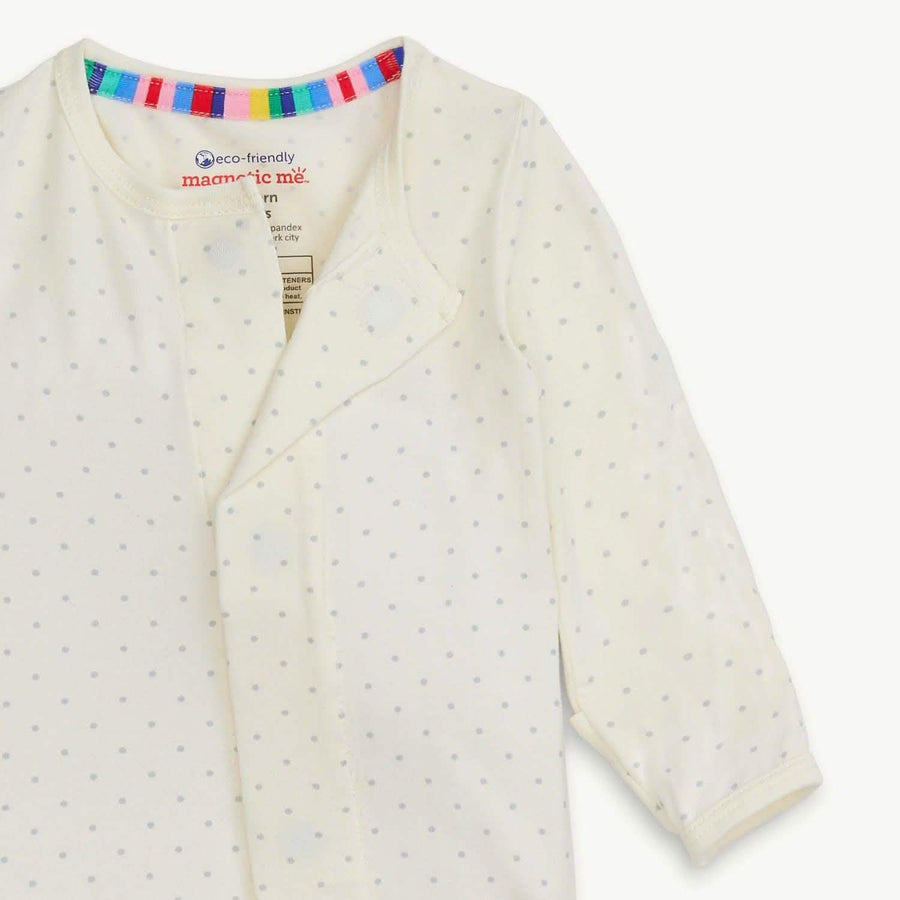 Modal Magnetic Footie - Cream Pin Dots