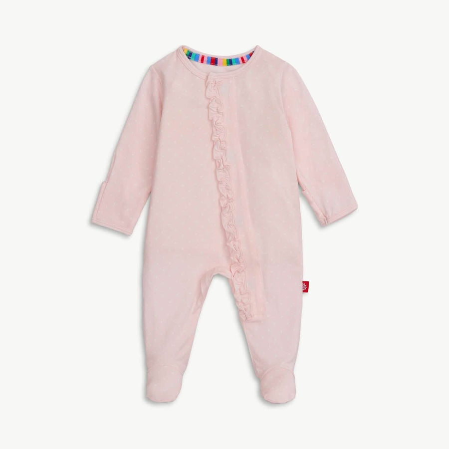 Modal Magnetic Footie - Pink Pin Dots