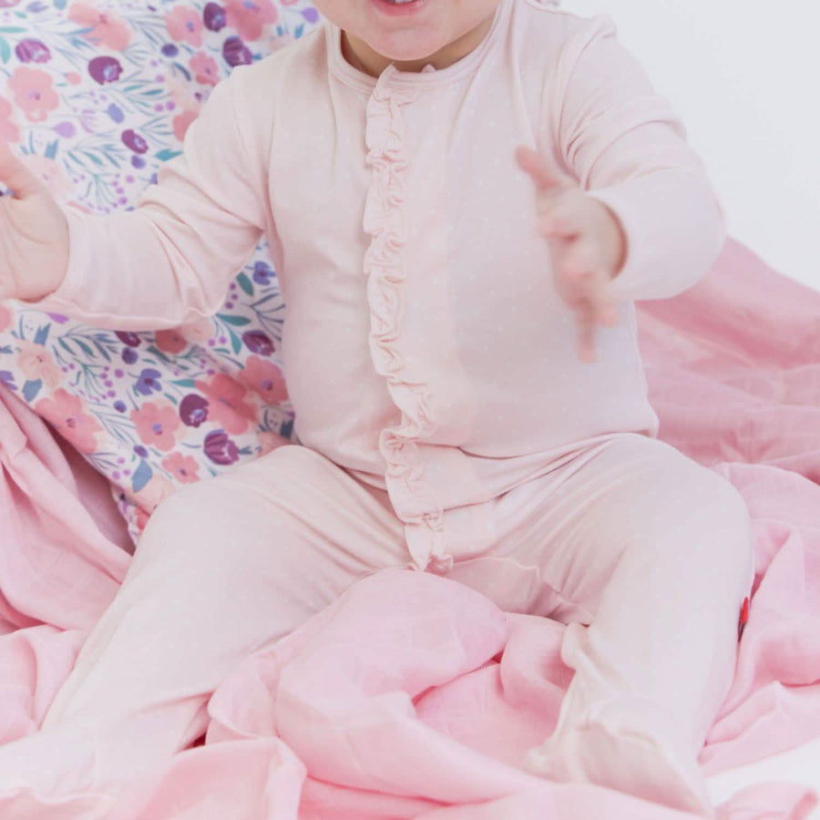 Modal Magnetic Footie - Pink Pin Dots