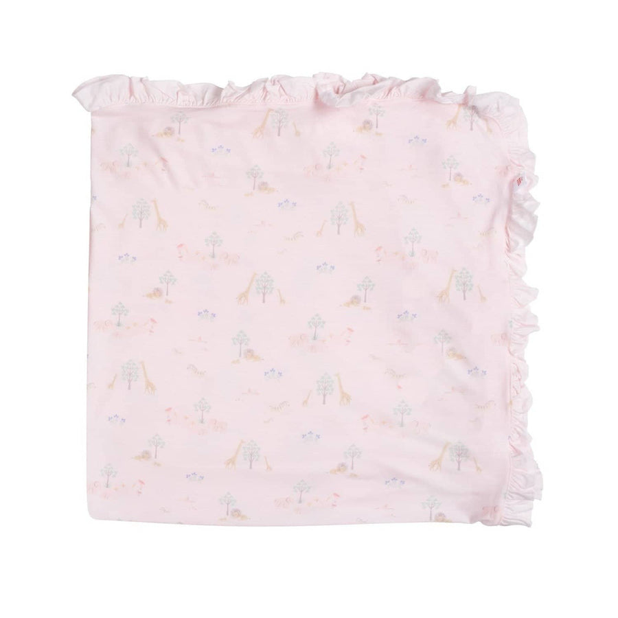 Ruffle Modal Baby Blanket - Pink Serene Safari