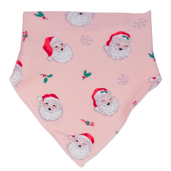 Vintage Santa Bandana Bib - Pink