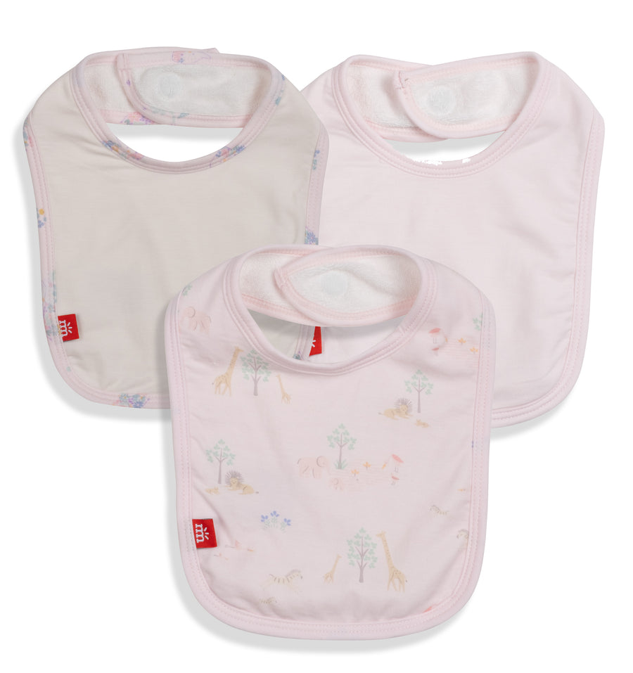 Modal Magnetic Bib Set - Pink Serene Safari