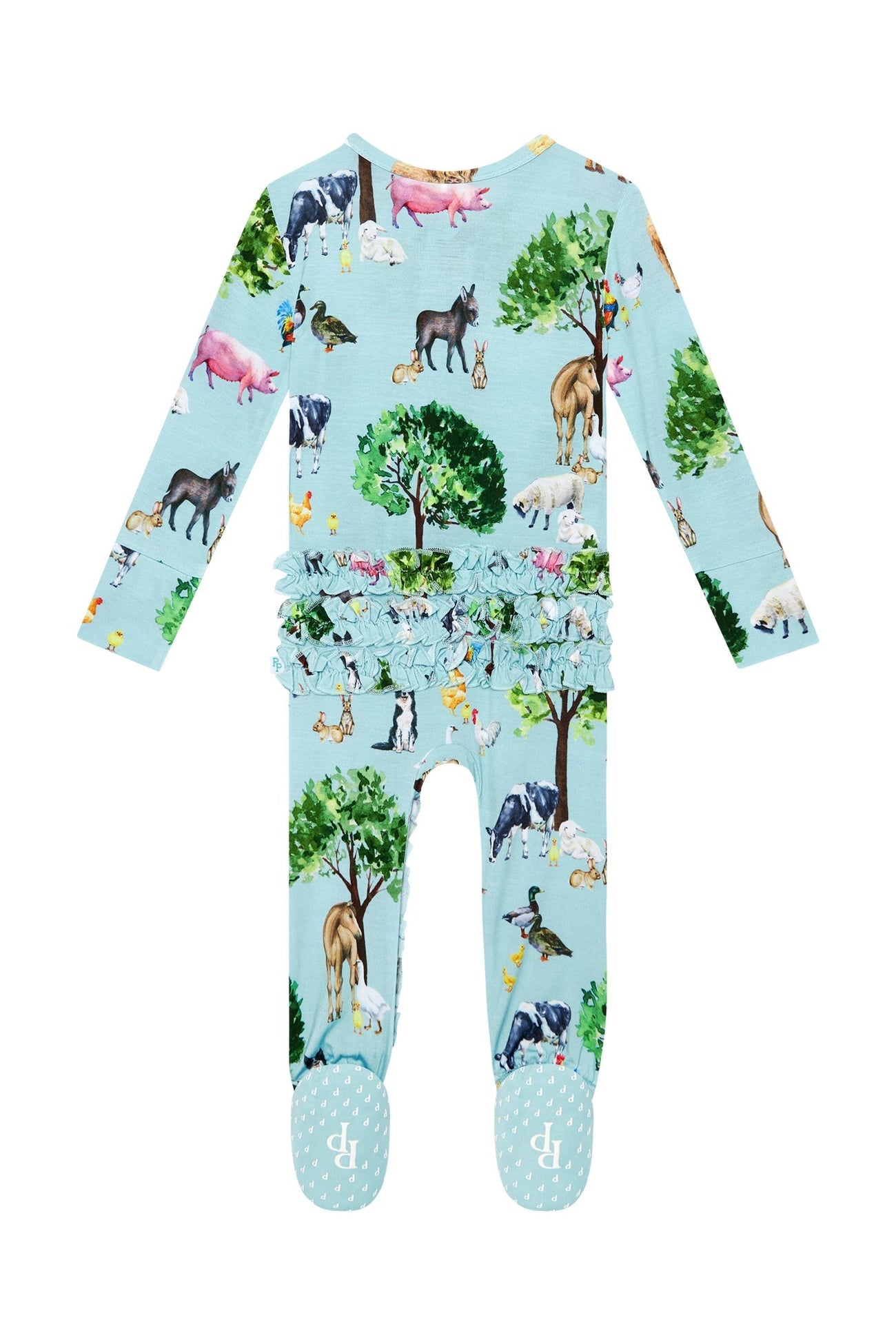 Ruffled Zippered Footie - Brayden
