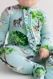 Ruffled Zippered Footie - Brayden