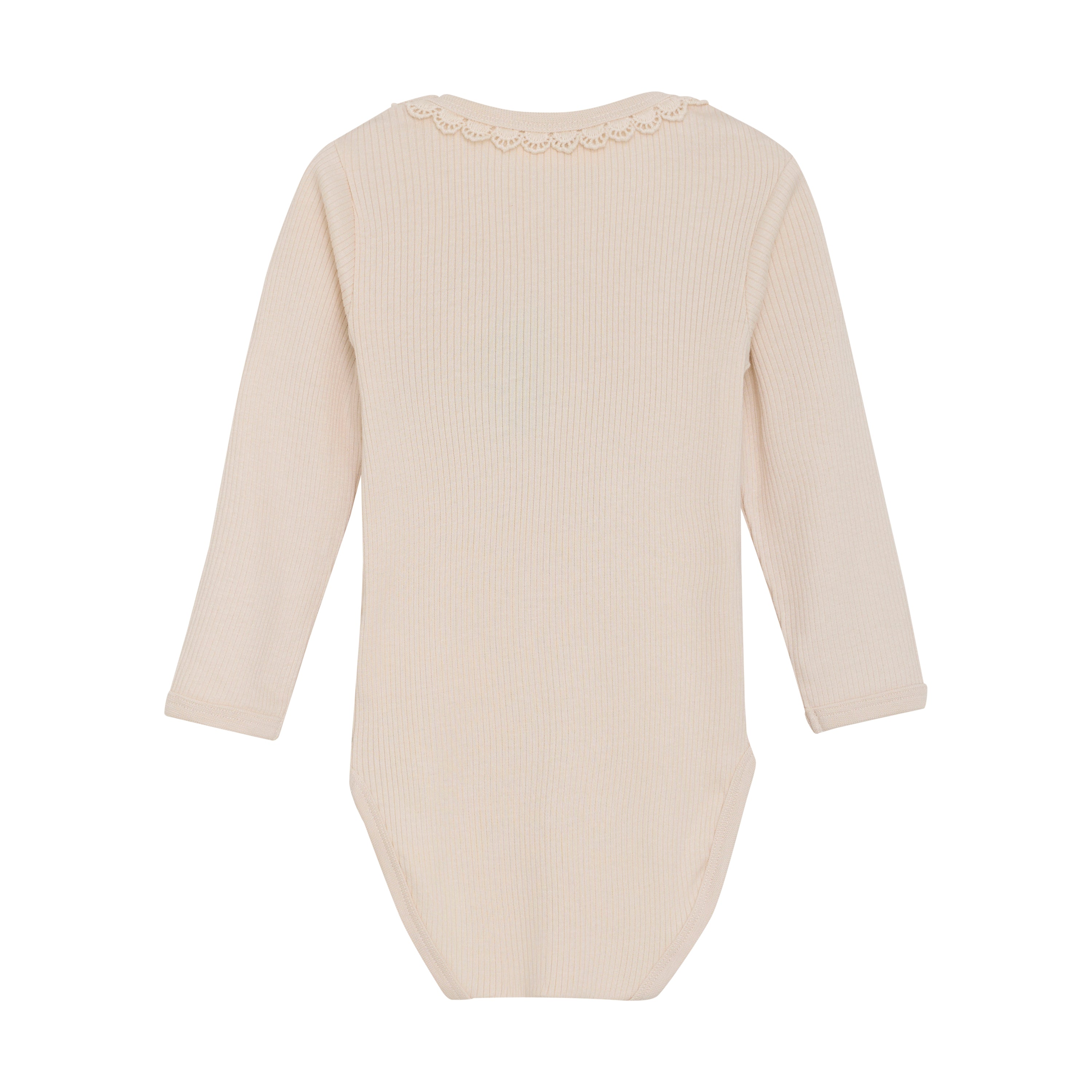 Long Sleeve Ribbed Bodysuit - Sandshell