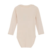 Long Sleeve Ribbed Bodysuit - Sandshell