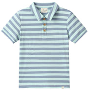 Shipping Polo - Pale Chambray/Blue Stripe