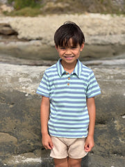 Shipping Polo - Pale Chambray/Blue Stripe