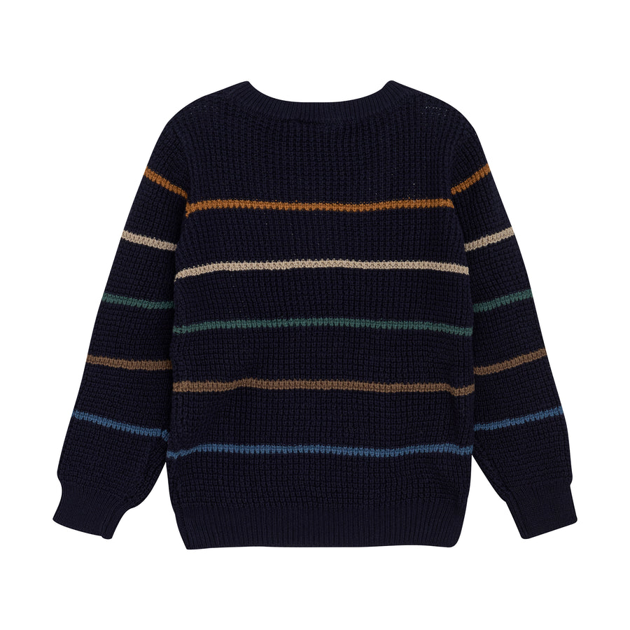 Pullover Knit Sweater - Parisian Night Stripe