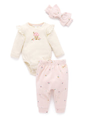 Organic Cotton 3 Piece Gift Set - Sweet Pea Print