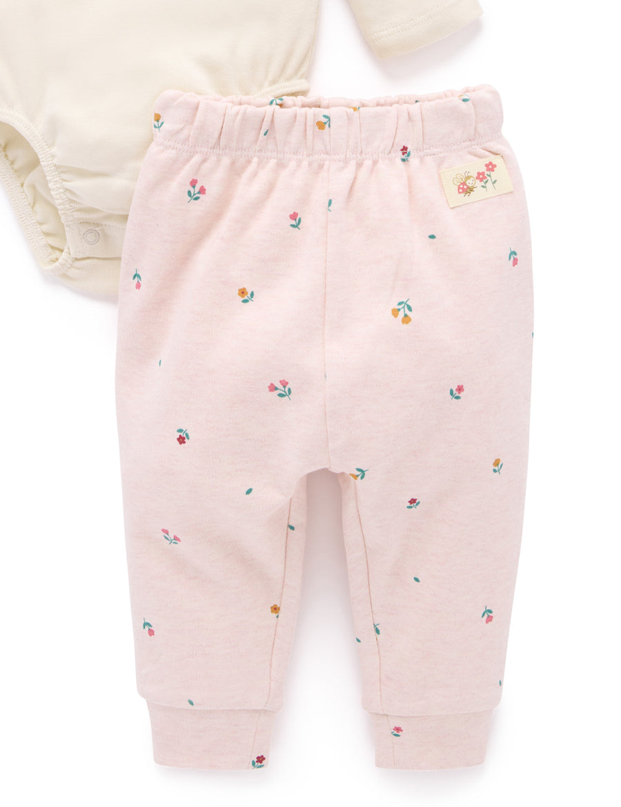 Organic Cotton 3 Piece Gift Set - Sweet Pea Print