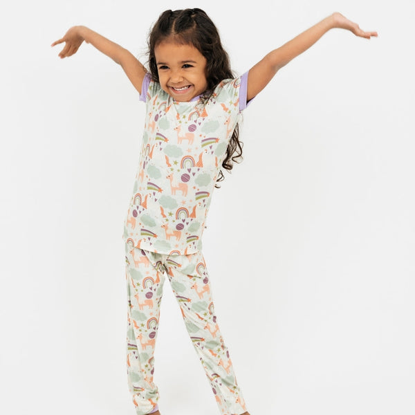 Bamboo Two Piece Short Sleeve Pajamas - Magical Unicorns