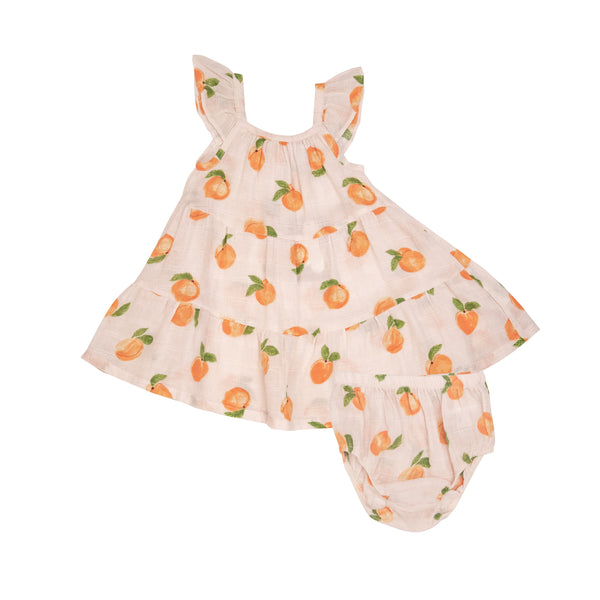 Twirly Sundress Peaches Green Bean Baby Boutique