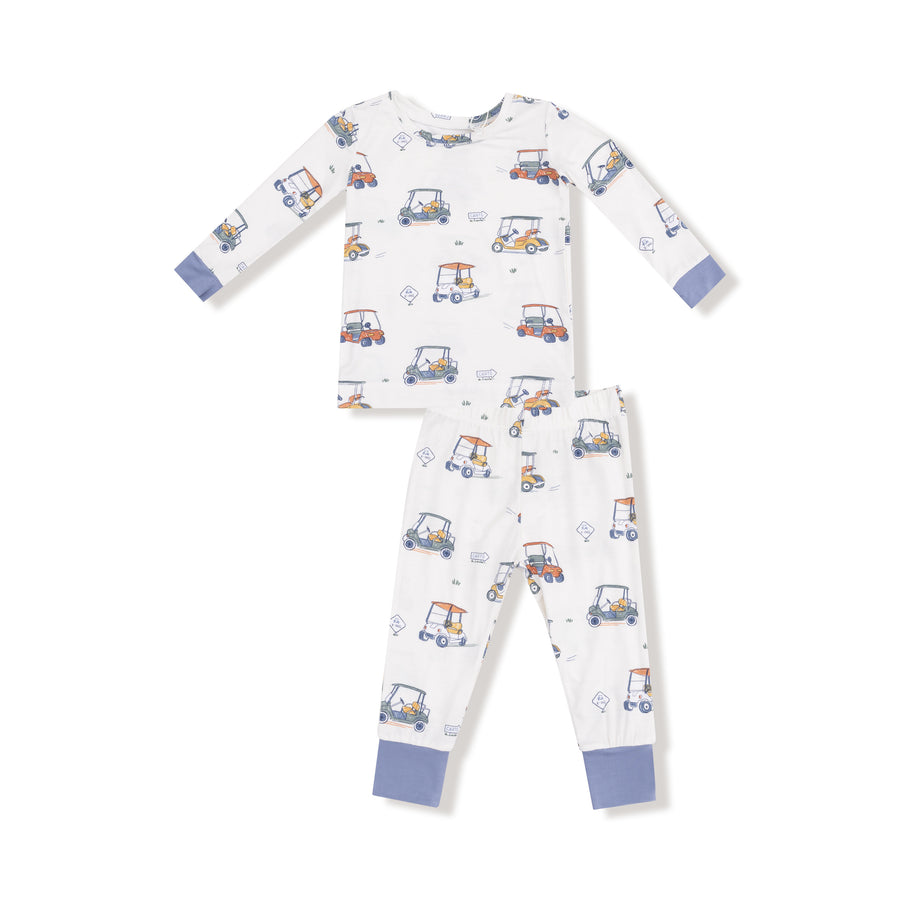 Long Sleeve Bamboo Loungewear Set - Zooming Golf Carts