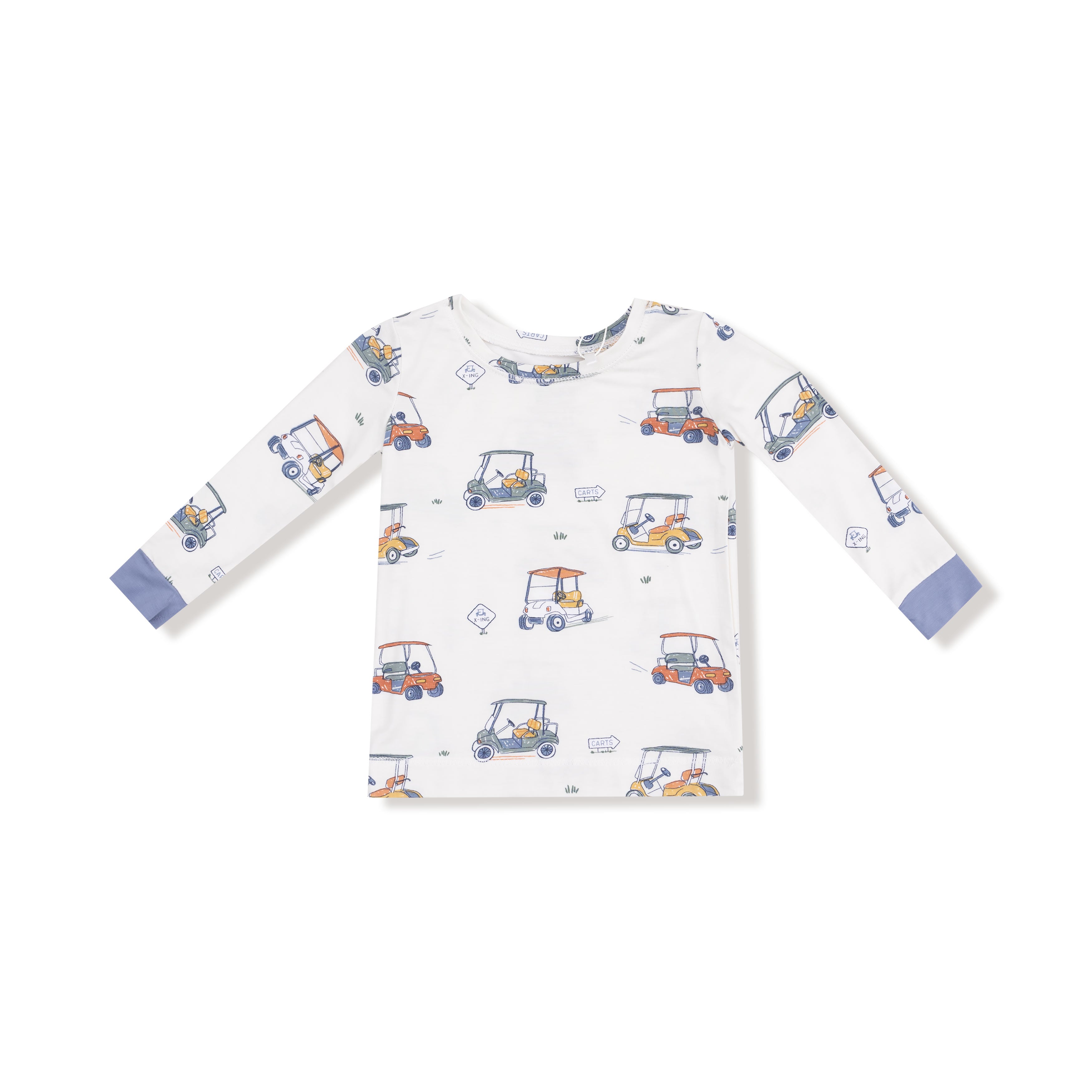 Long Sleeve Bamboo Loungewear Set - Zooming Golf Carts