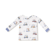 Long Sleeve Bamboo Loungewear Set - Zooming Golf Carts