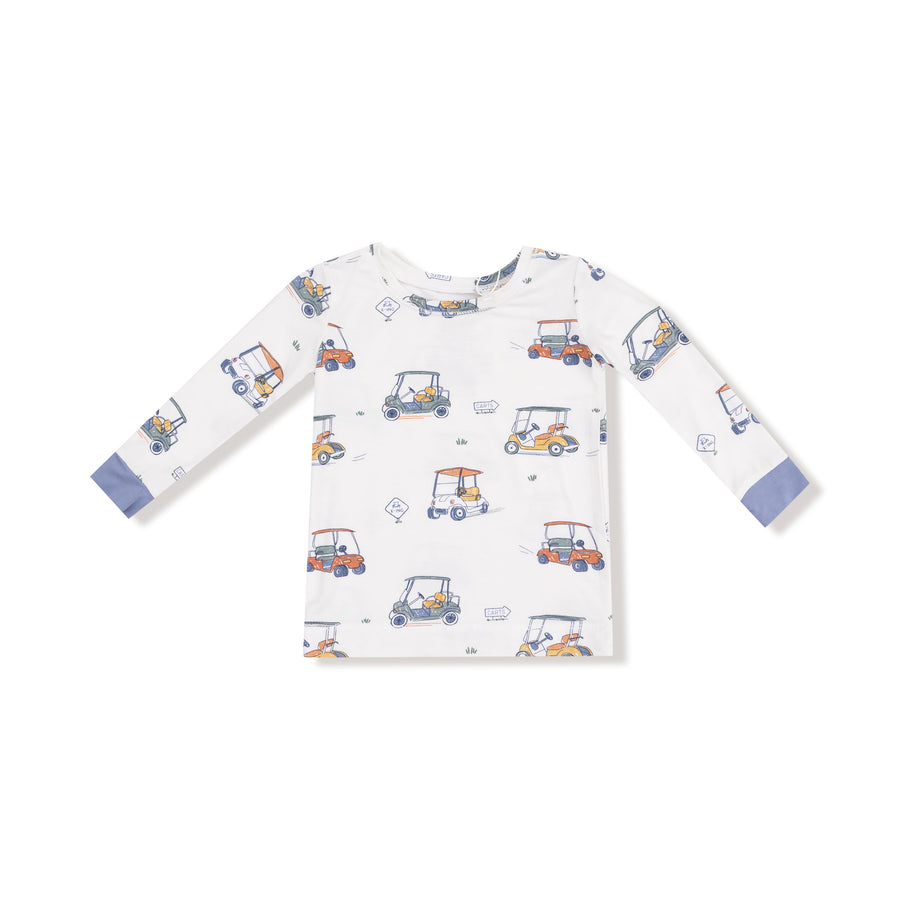 Long Sleeve Bamboo Loungewear Set - Zooming Golf Carts